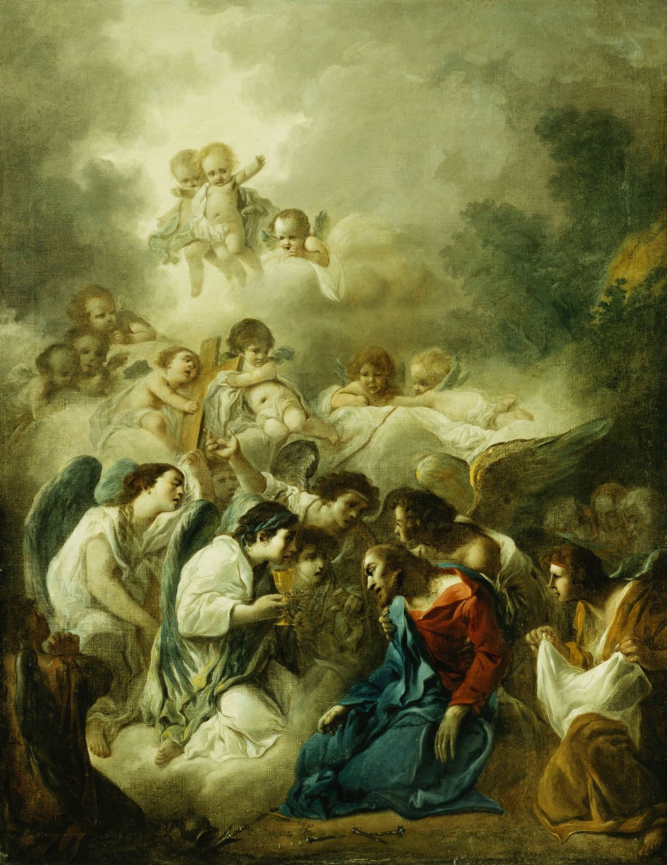 Agónie v zahradě, od French School