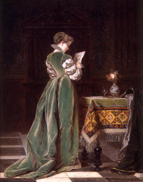 The Amateur Artist, cca 1870 (olej na panelu) od French School
