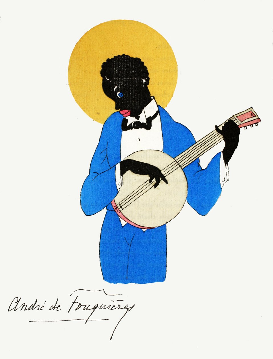 The Banjo Player (pochoir print) od French School