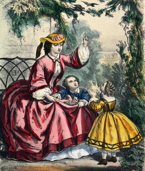 Ptačí hnízdo (barevné lito) od French School