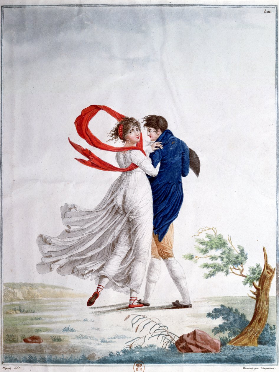 The Morning Walk, cca 1800 (barevná rytina) od French School
