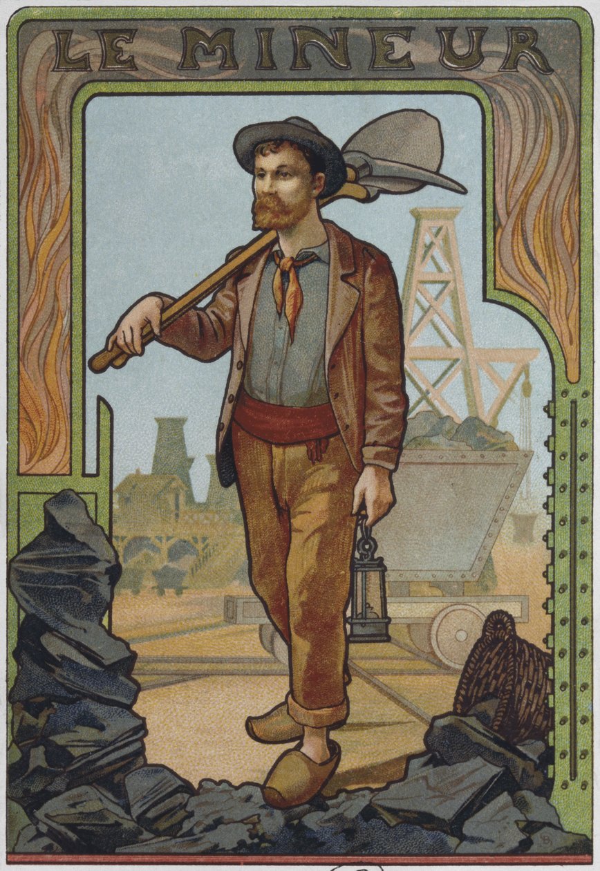 Horník, kolem roku 1900 od French School