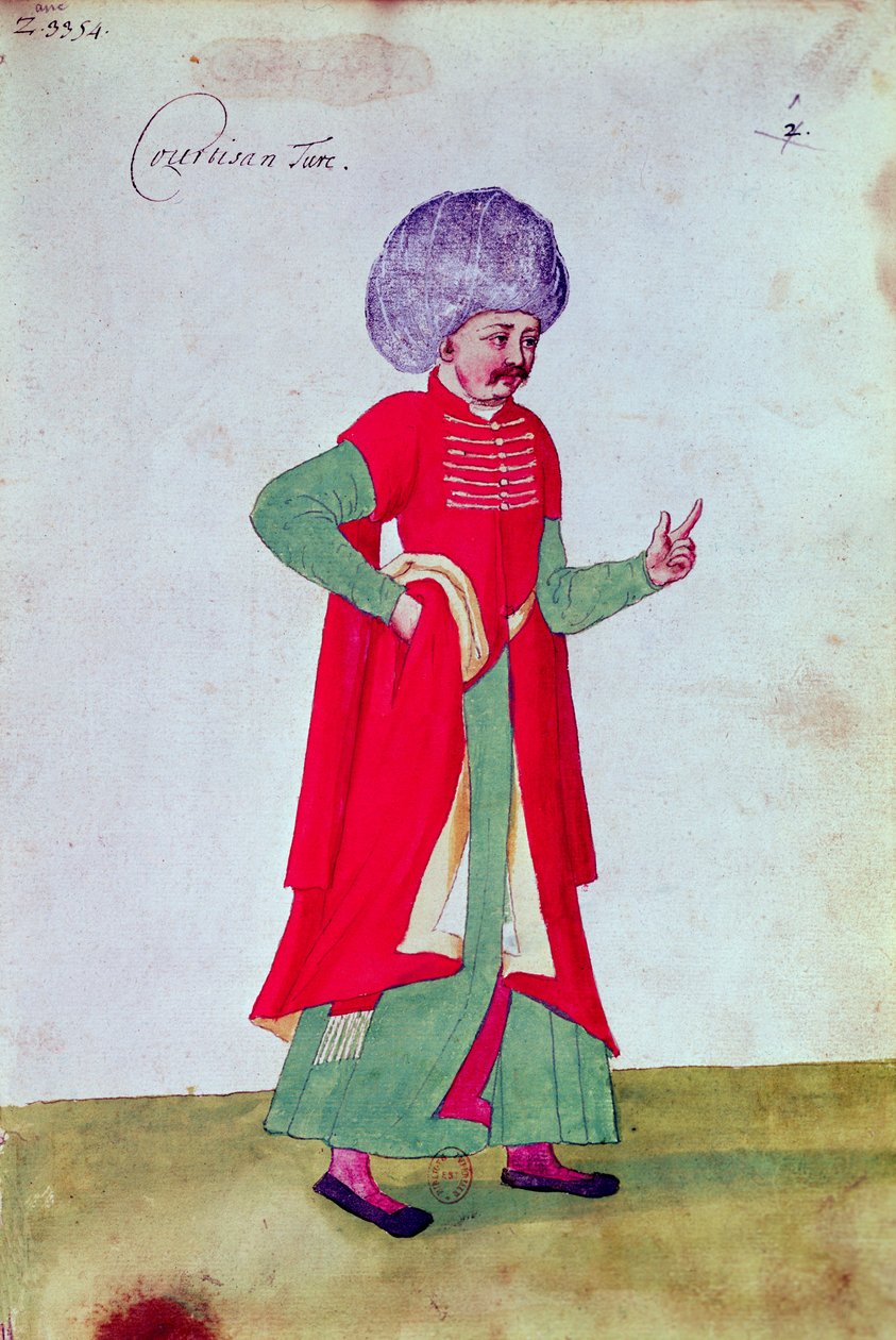 Turecký dvořan, 1567 (wc na papíře) od French School