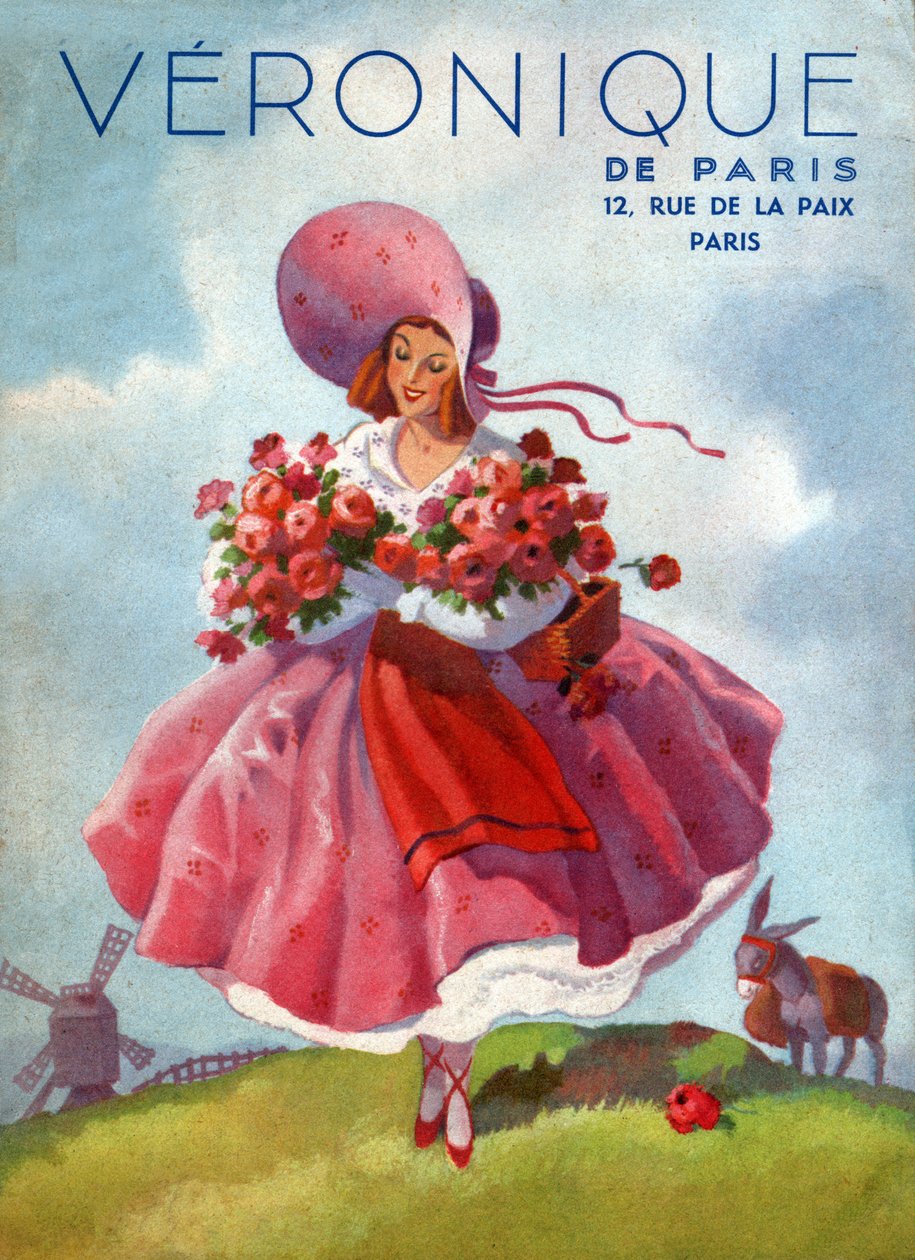 Šaty Veronique. c.1920 (rytina) od French School
