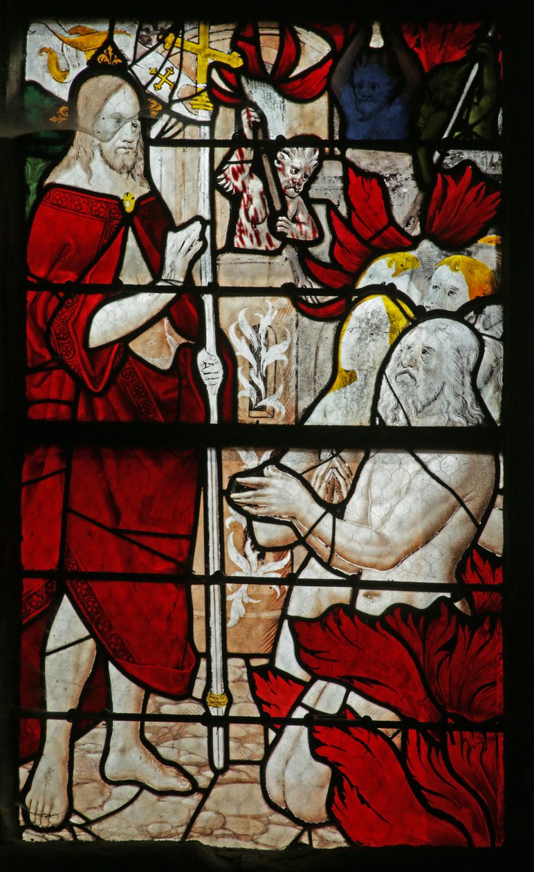 Okno zobrazující Harrowing of Hell od French School
