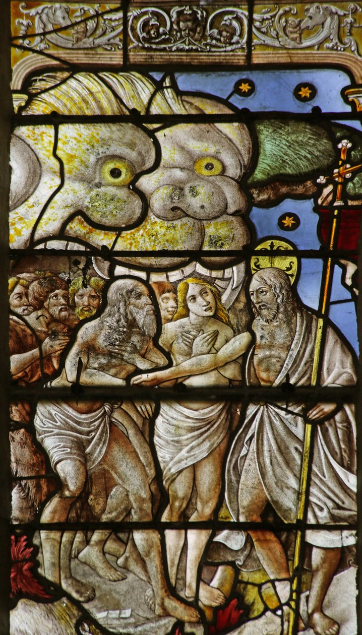 Okno zobrazující Harrowing of Hell od French School