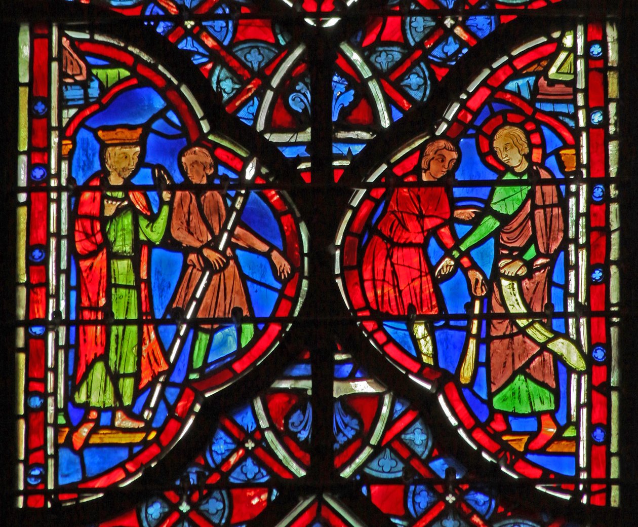 Window w6L Manasses zajal Izajáše (?) od French School
