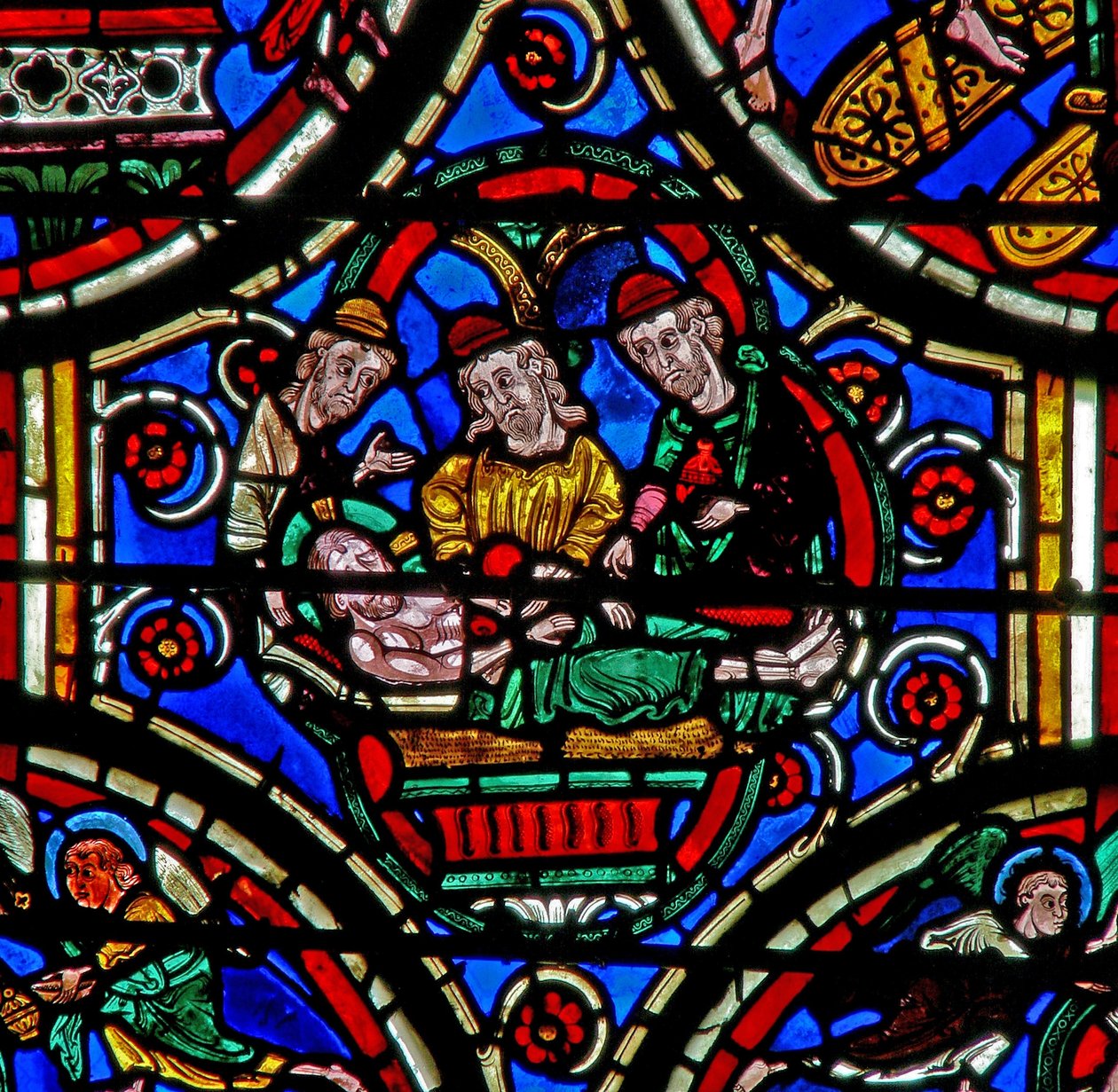 Okno w6 zobrazující Entombment od French School