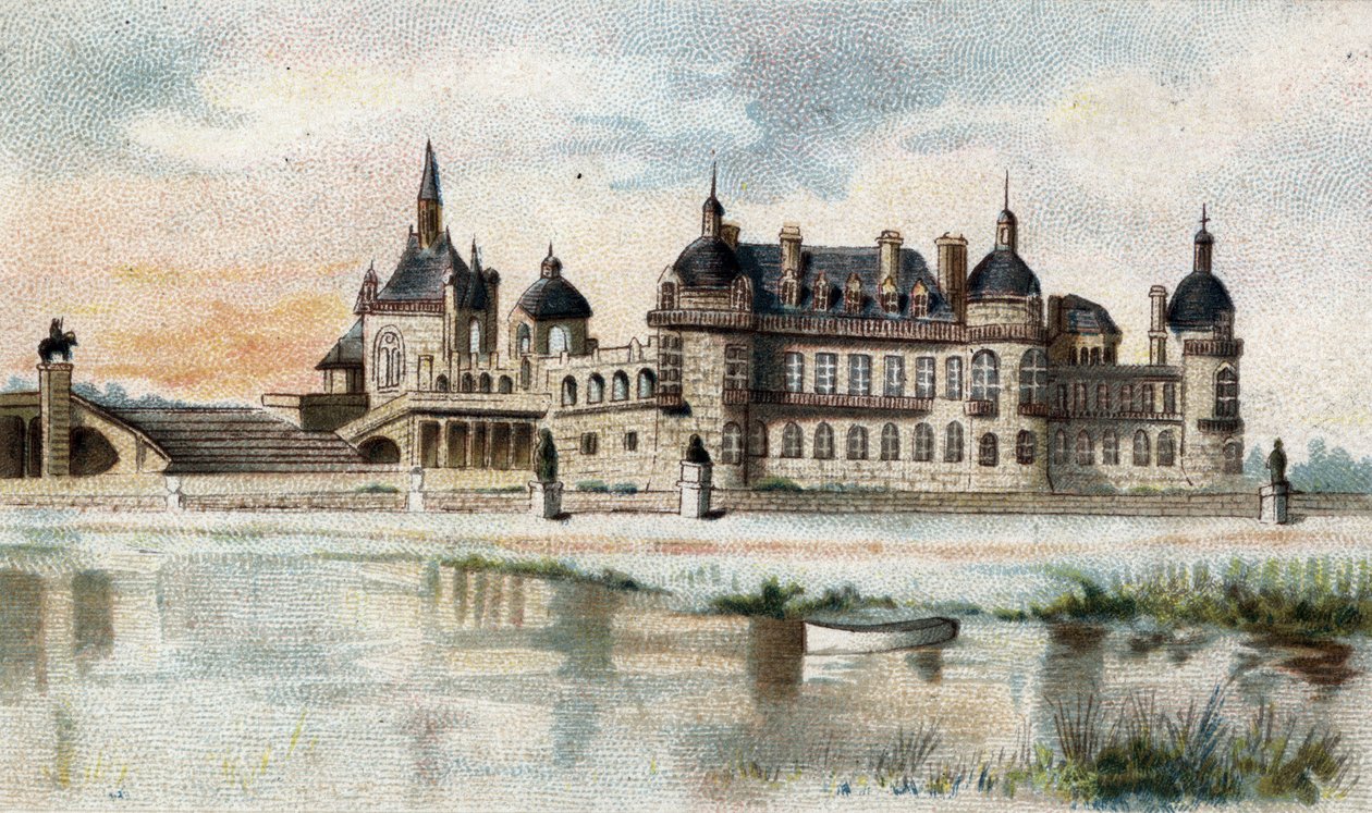 pohled na hrad Chantilly (Oise). od French School