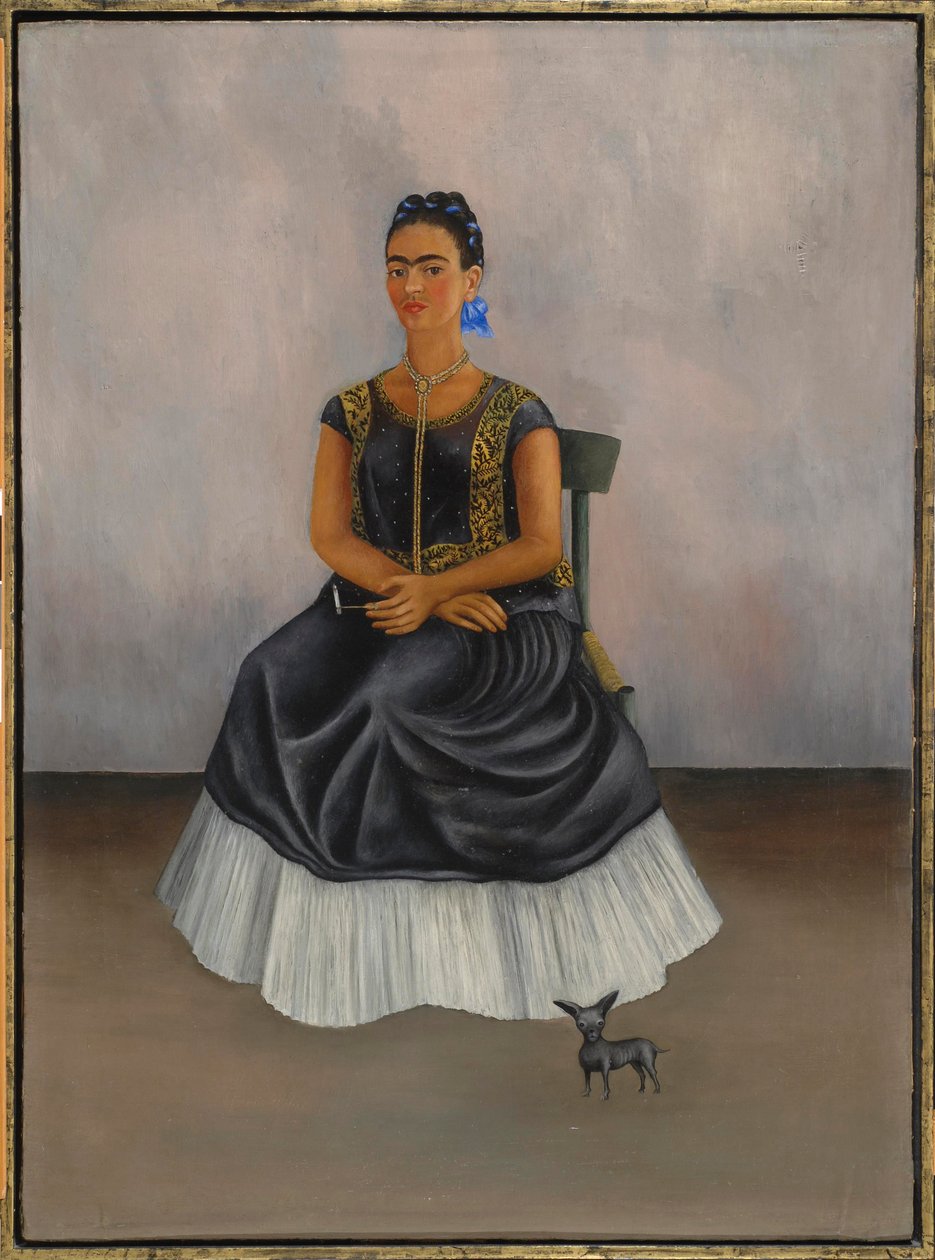Pes Itzcuintli se mnou (autoportrét) od Frida Kahlo