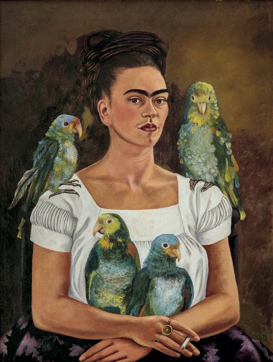 Já a moji papoušci od Frida Kahlo