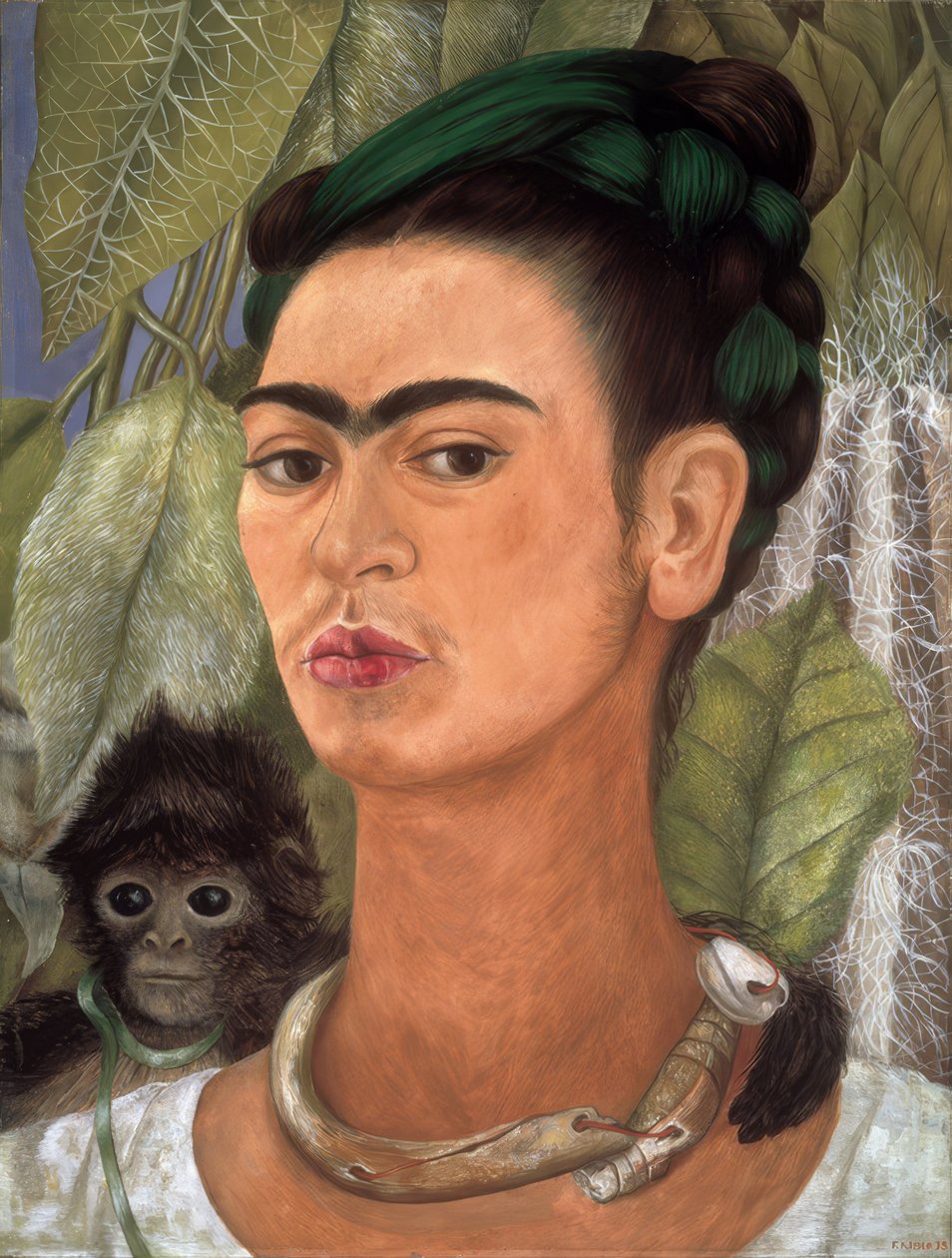 Autoportrét s opicí od Frida Kahlo