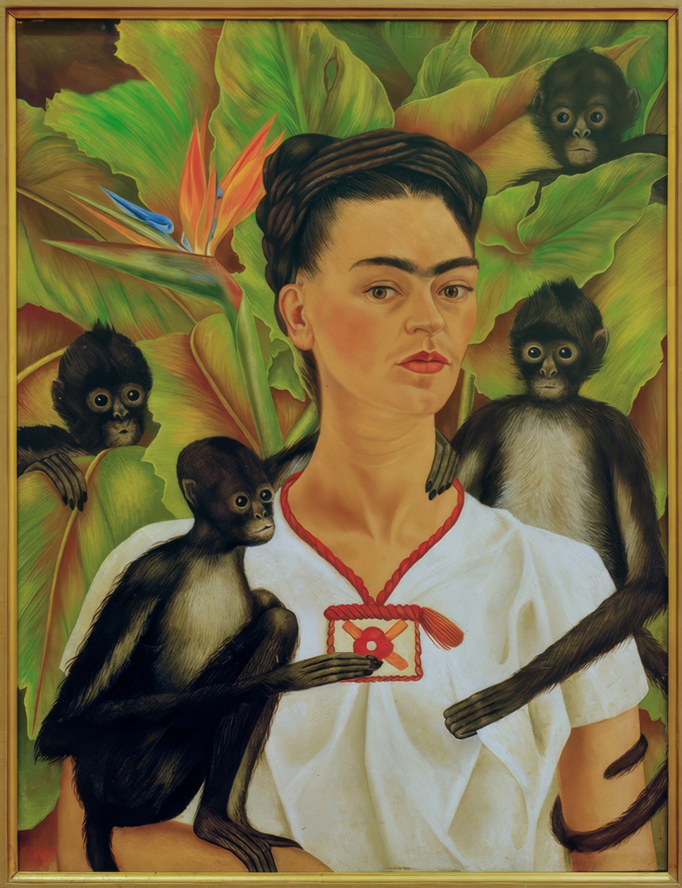 Autoportrét s opicemi od Frida Kahlo