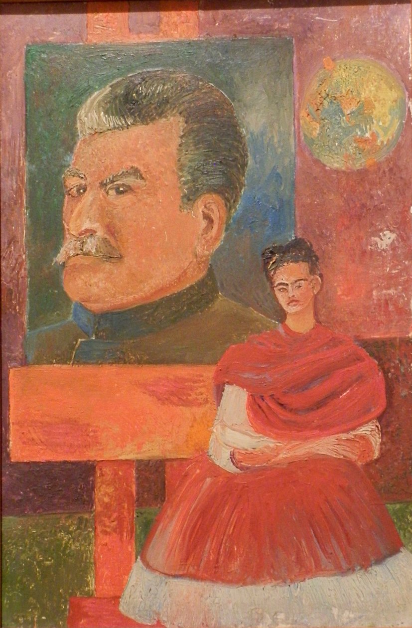 Autoportrét se Stalinem od Frida Kahlo
