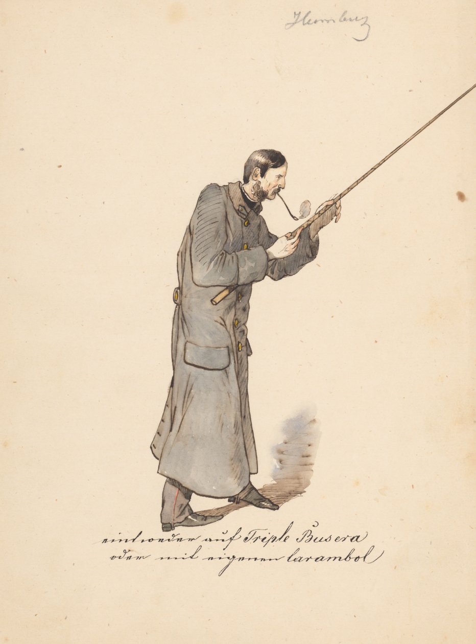 Muž v dlouhém vojenském plášti s holí od Friedrich Carl von Scheidlin