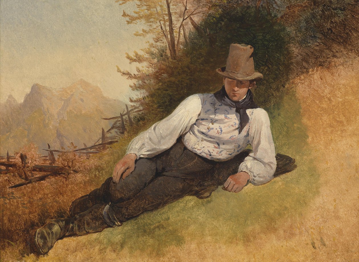 Chlapec ze země od Friedrich Gauermann