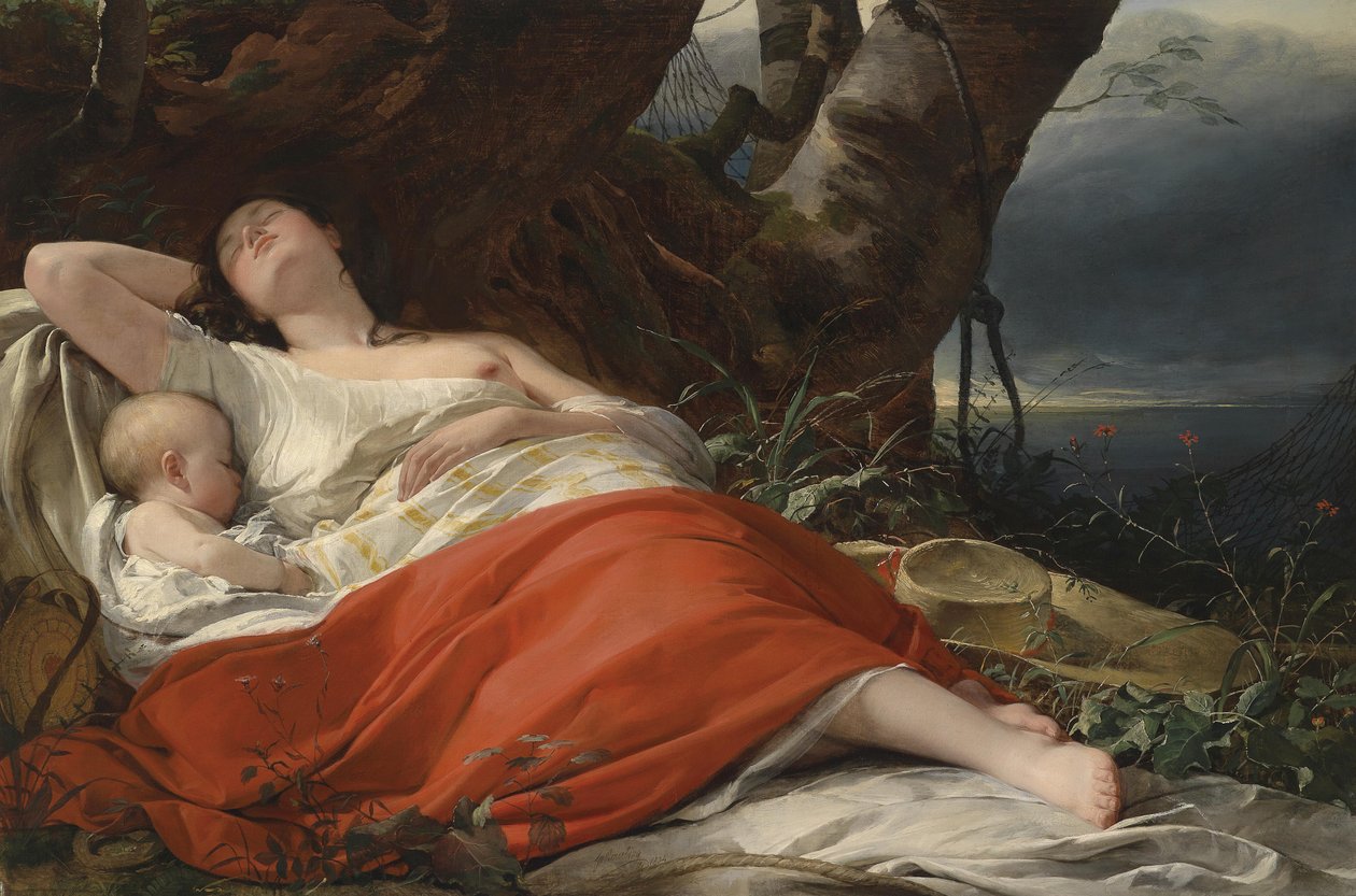 Spící rybářka od Friedrich von Amerling