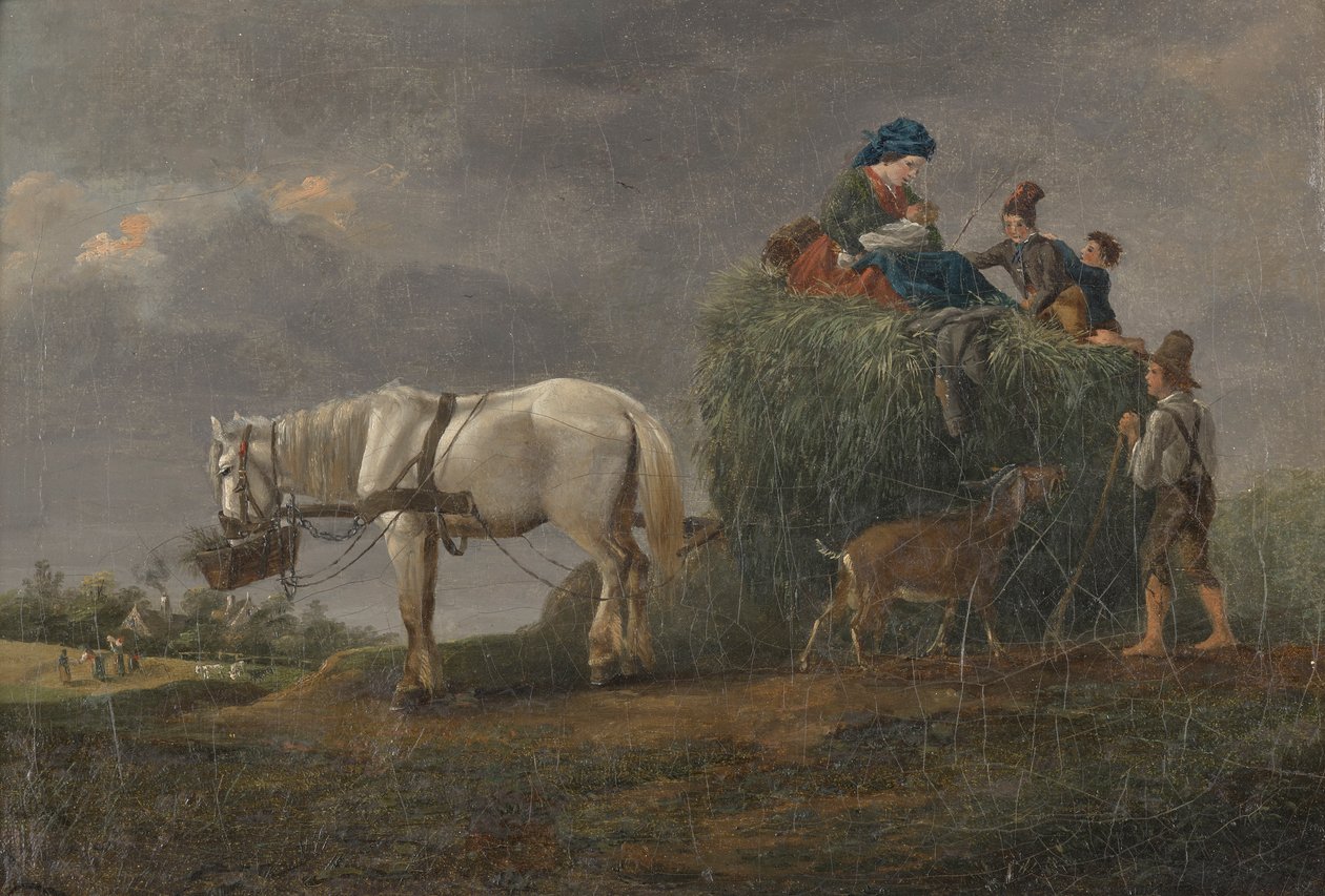 Vůz sena od Friedrich August Mathias Gauermann