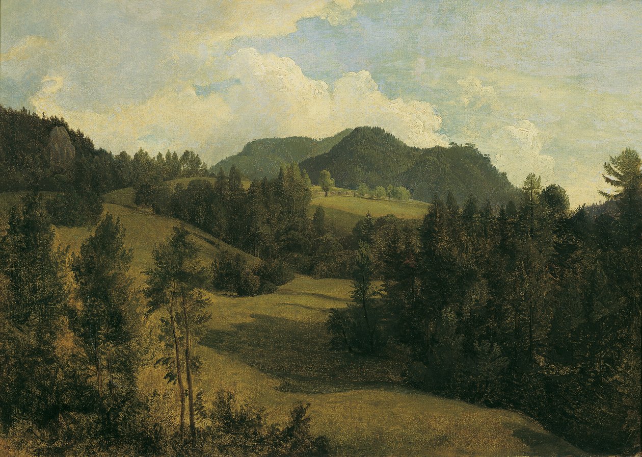 Krajina u Miesenbachu od Friedrich August Mathias Gauermann