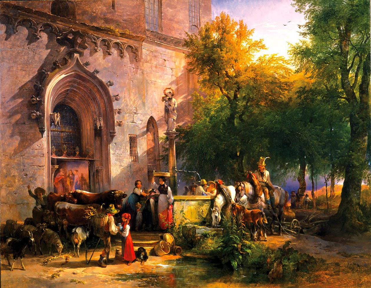 U klášterní kašny, 1836 od Friedrich August Matthias Gauermann