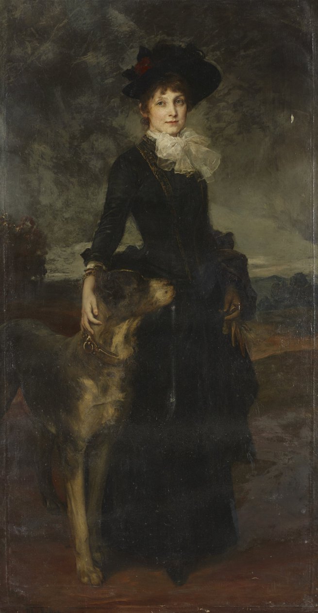 Mina Kaulbach s Doggem od Friedrich August von Kaulbach
