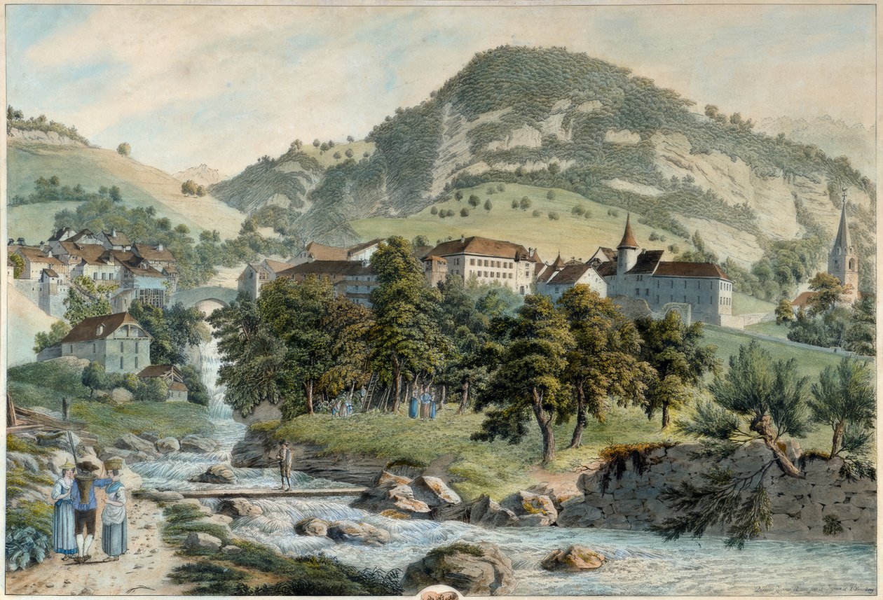 Vesnice Montreux od Friedrich Georg Wexelberg