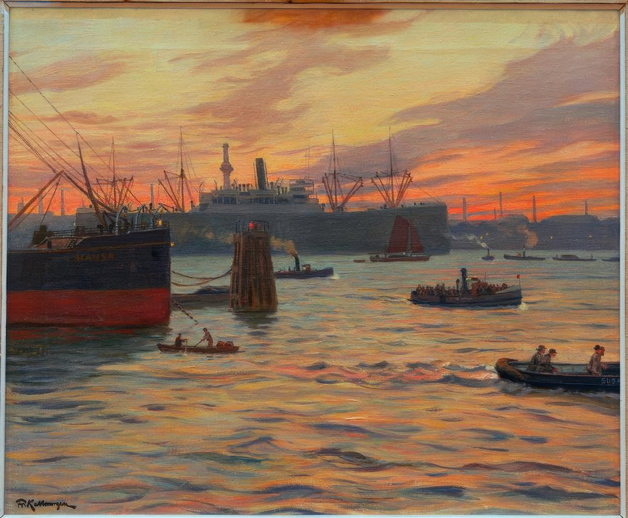 Přístav Hamburk od Friedrich Kallmorgen