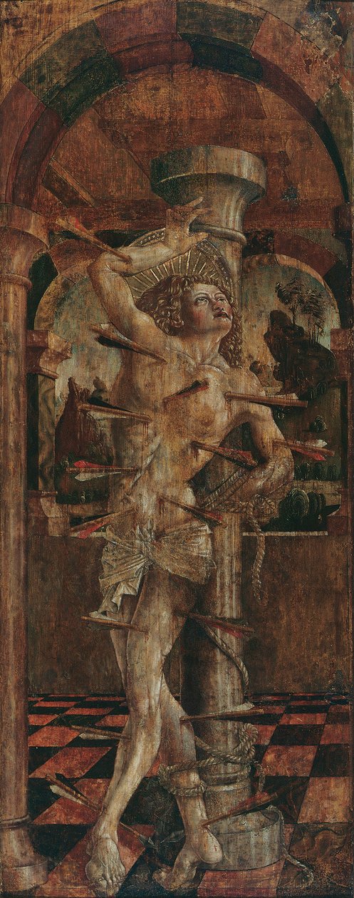 Svatý Šebestián (uvnitř) a sv. Sebastian (venku) od Friedrich Pacher