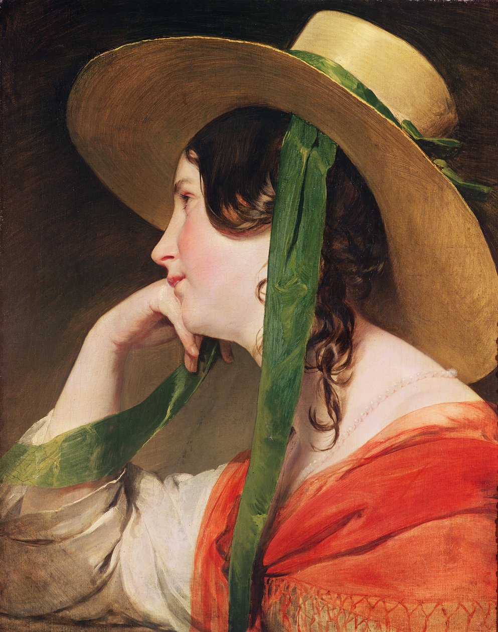 Dívka ve žlutém slaměném klobouku, od Friedrich von Amerling