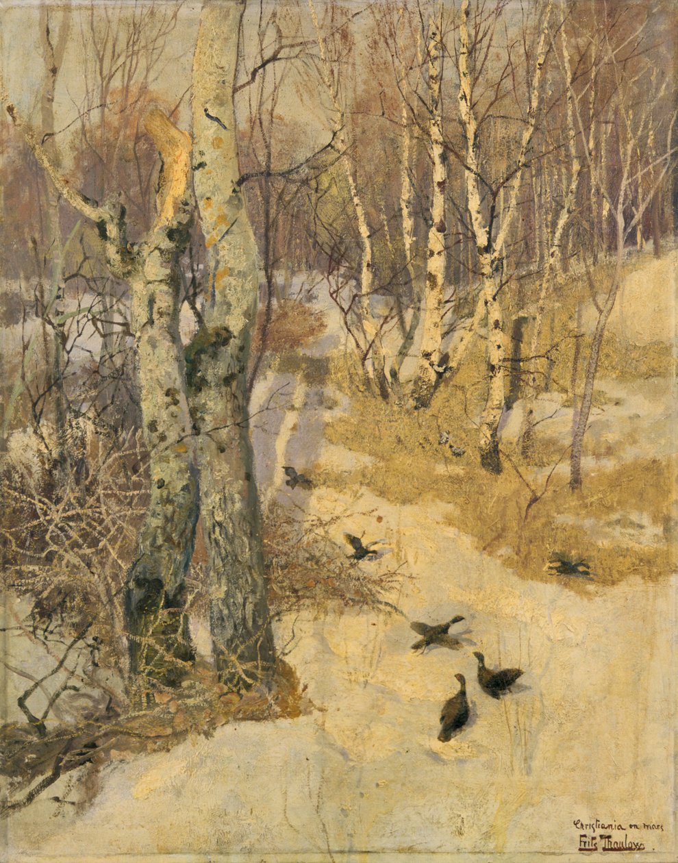 Lesy pokryté sněhem, 19. století. od Fritz Thaulow