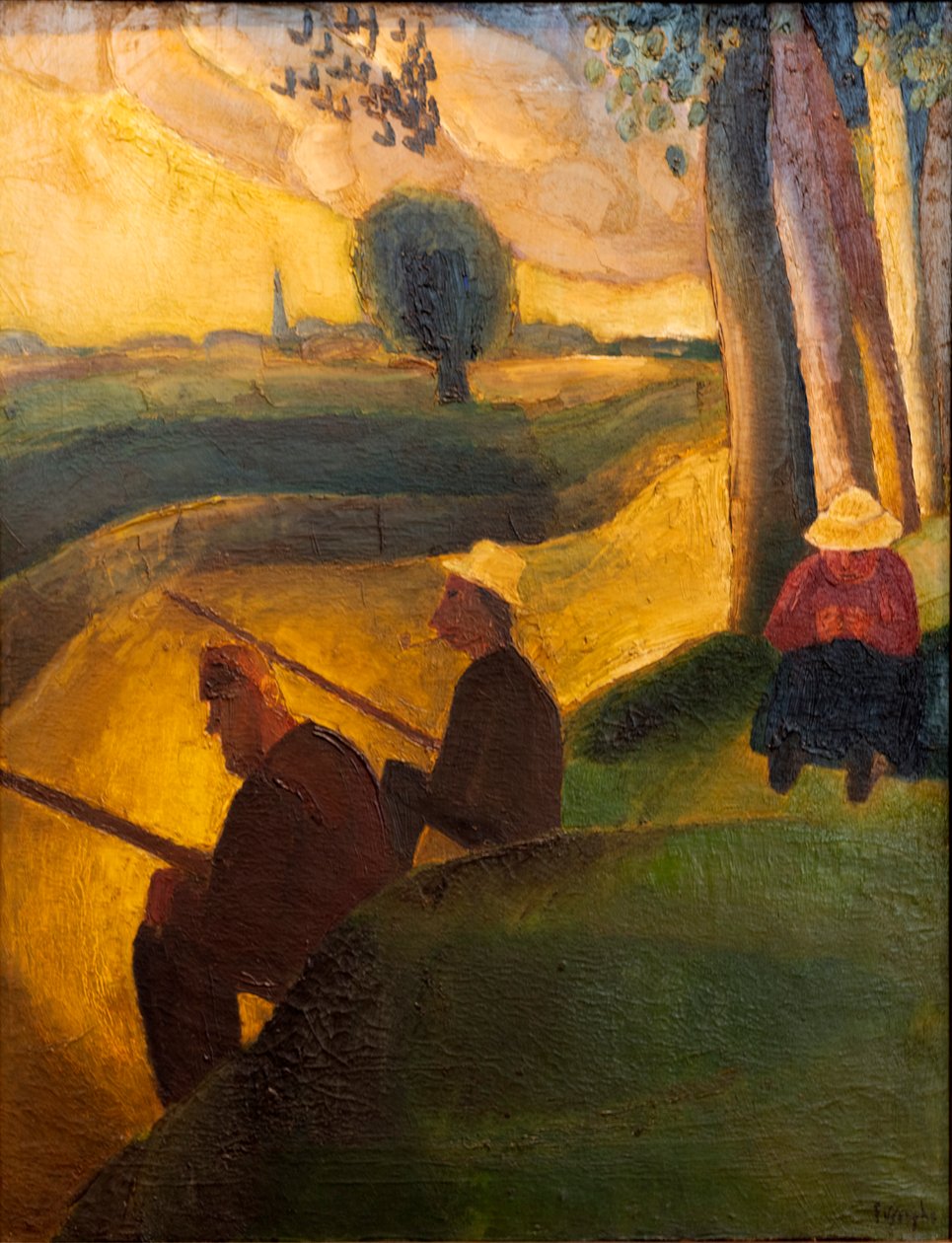 Rybáři u řeky Leie od Frits van den Berghe