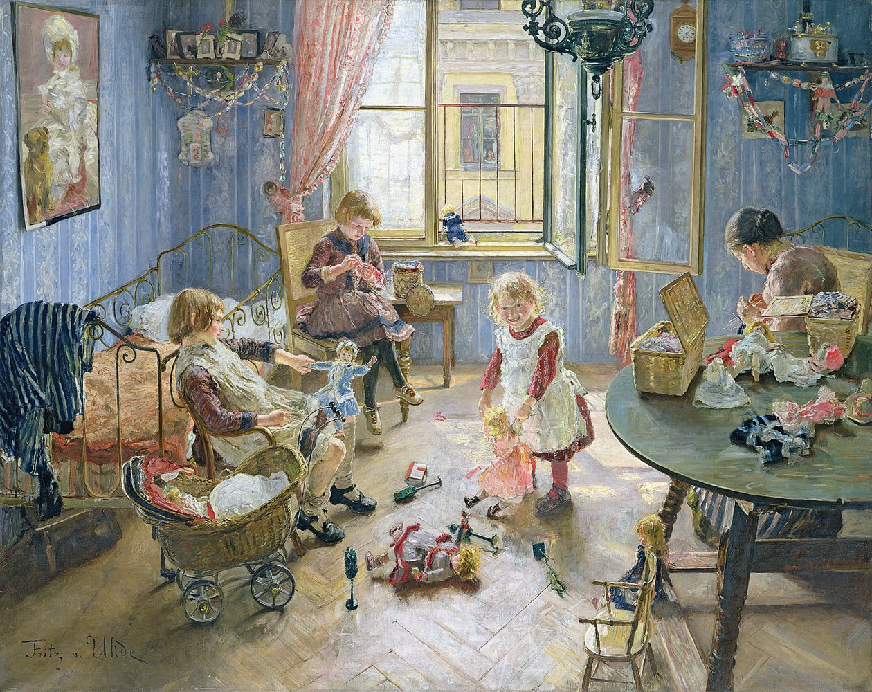 Školka, 1889 od Fritz von Uhde