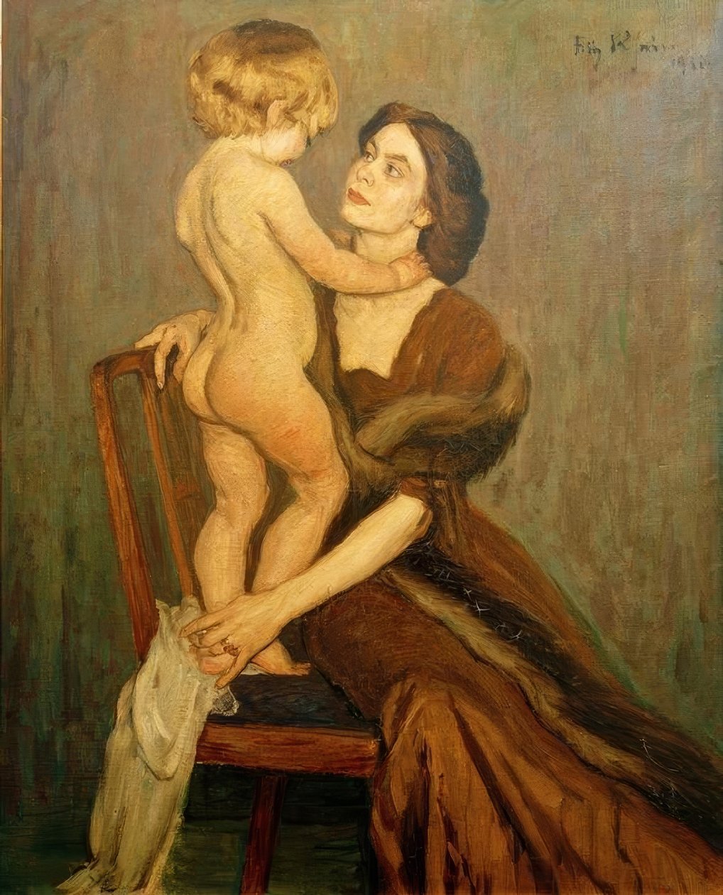 Dáma s dítětem od Fritz Rhein