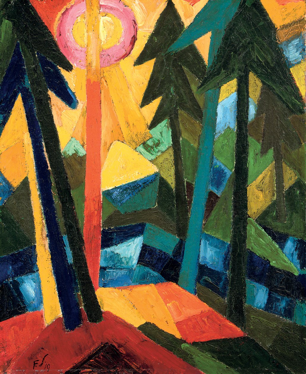 Les (se sluncem); Wald (mit Sonne) od Fritz Schaefler