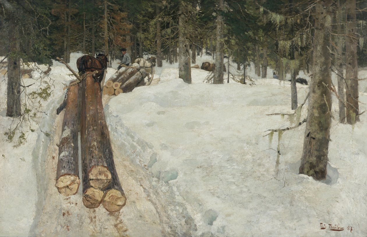Jízda dřeva od Fritz Thaulow
