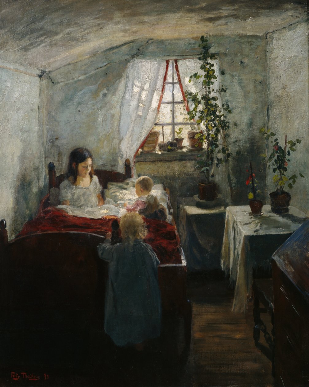 Interior with children   1324781   cs       czech Successfully Translated  Original: Chart showing windmills as landmarks on the north-east coast of England, 1588, 1947. Translat: Chart showing windmills as landmarks on the north-east coast of England, 158 od Fritz Thaulow