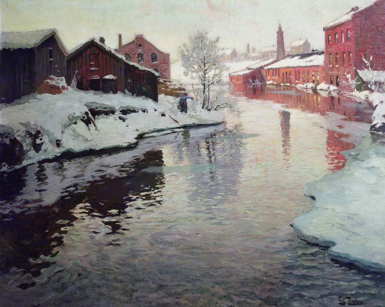 Řeka Lysaker od Fritz Thaulow