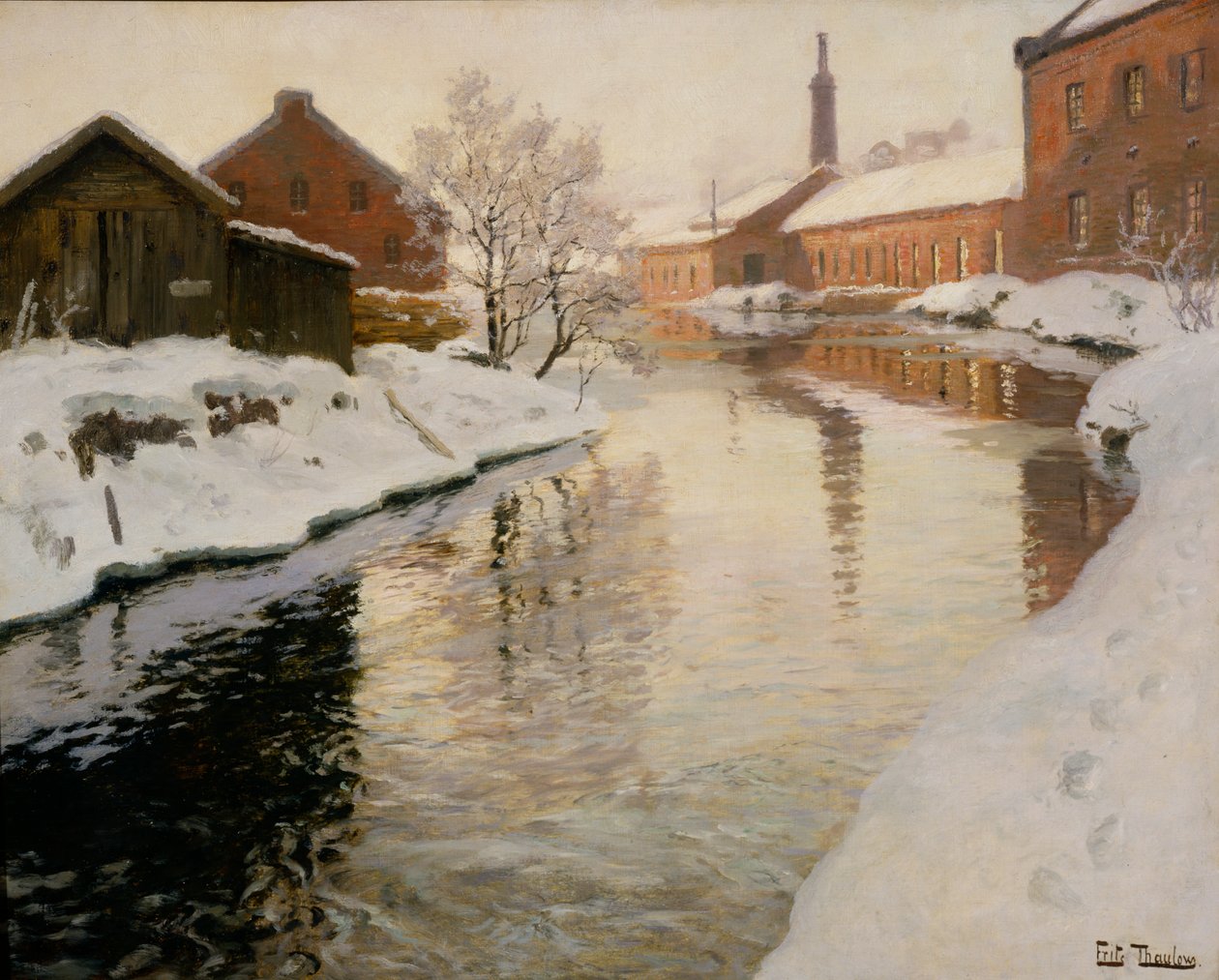 Řeka Lysaker od Fritz Thaulow