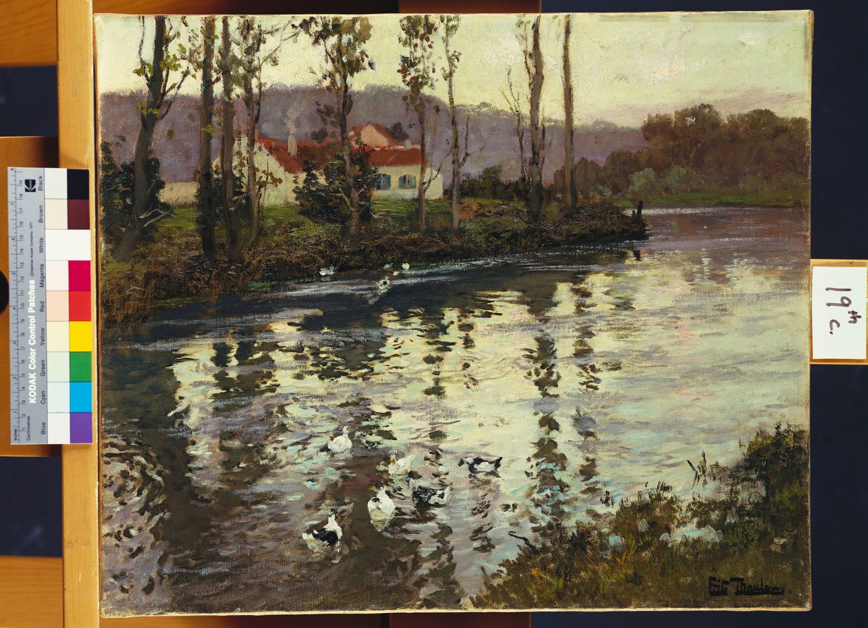 Říční krajina s kachnami od Frits Thaulow