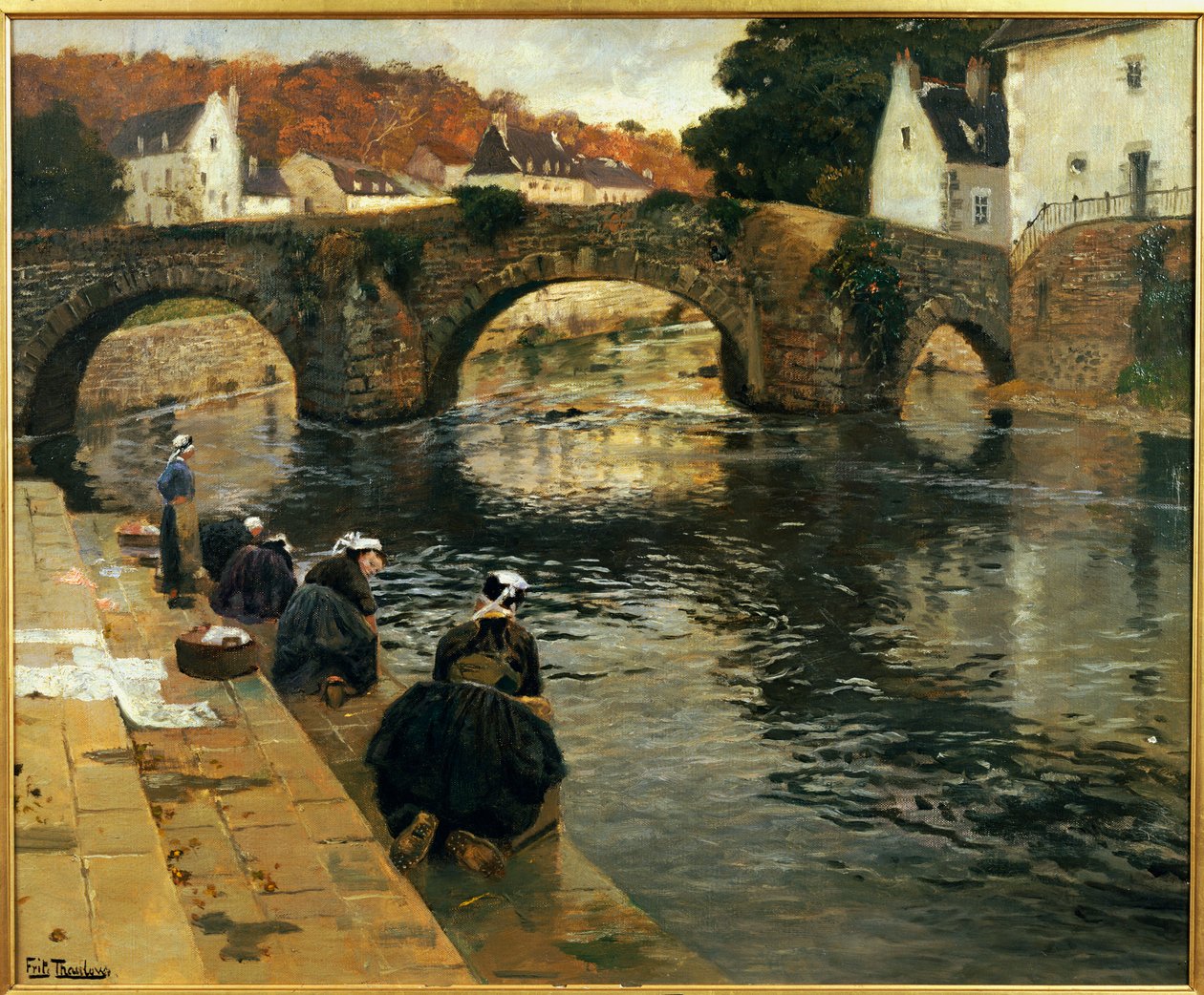 Pračky ráno v Quimperle od Frits Thaulow