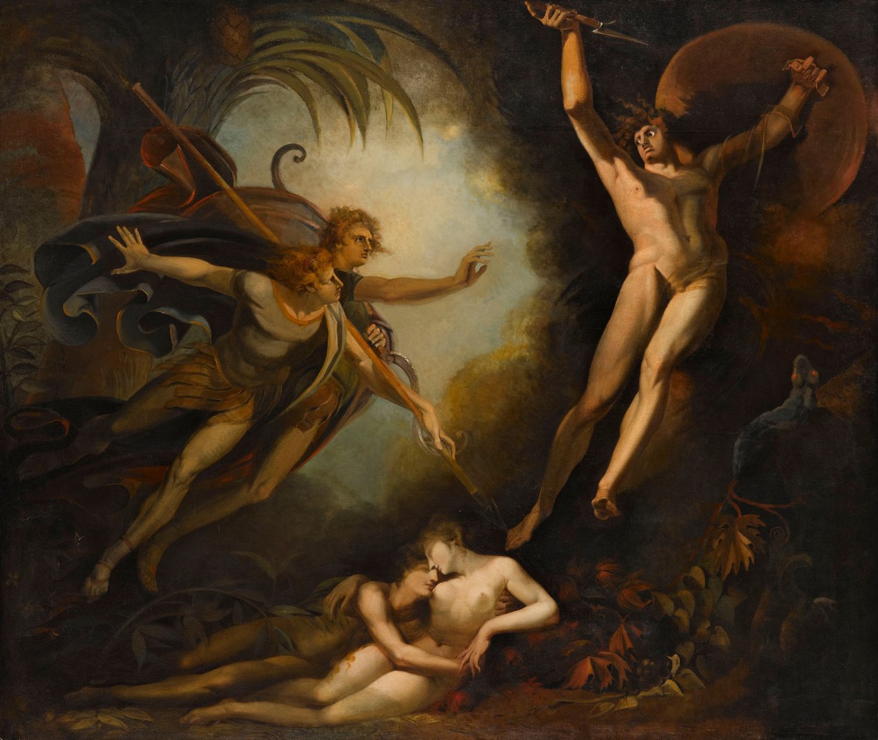 Satan začíná, dotkl se Ithurielovým kopím, 1779. od Füssli