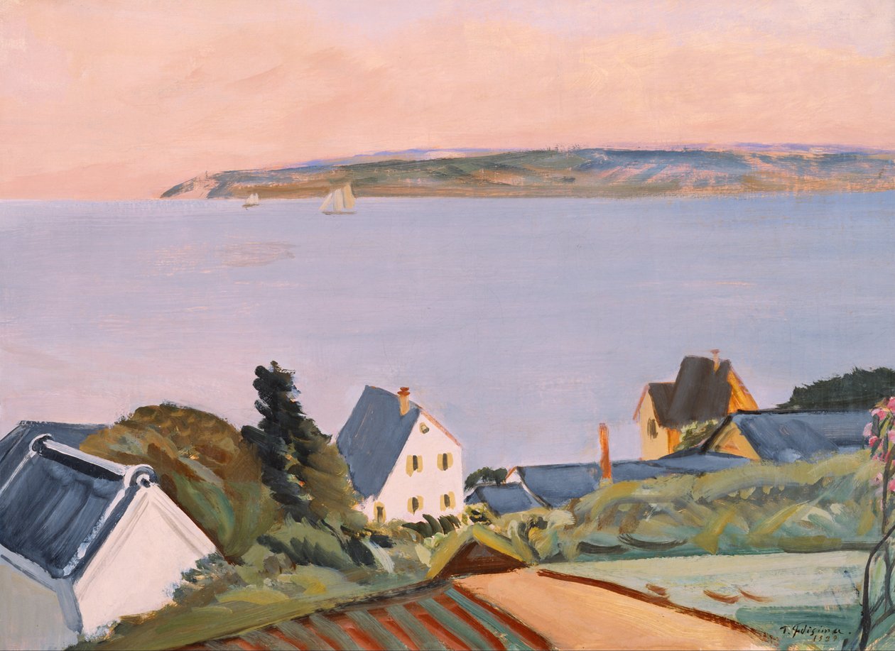 Vzdálený pohled na Awajishima od Fujishima Takeji
