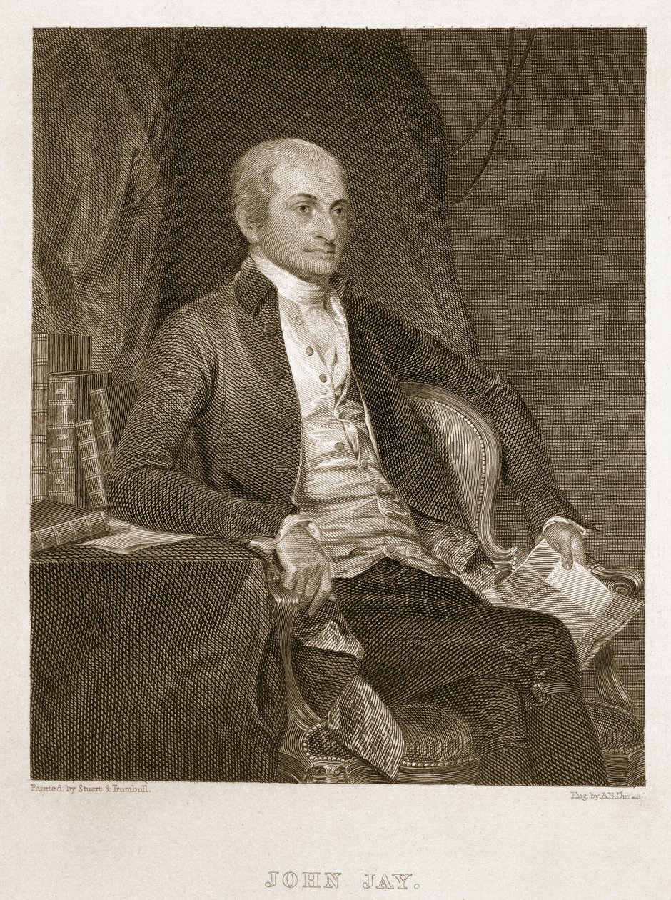 John Jay, vyrytý Asher Brown Durand (1796-1886) od G. and Trumbull, J. Stuart