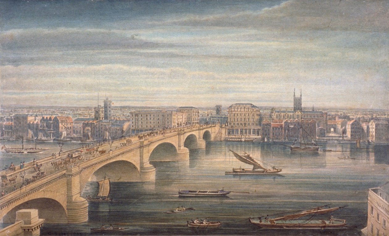 London Bridge, Londýn, c1835 od G Yates
