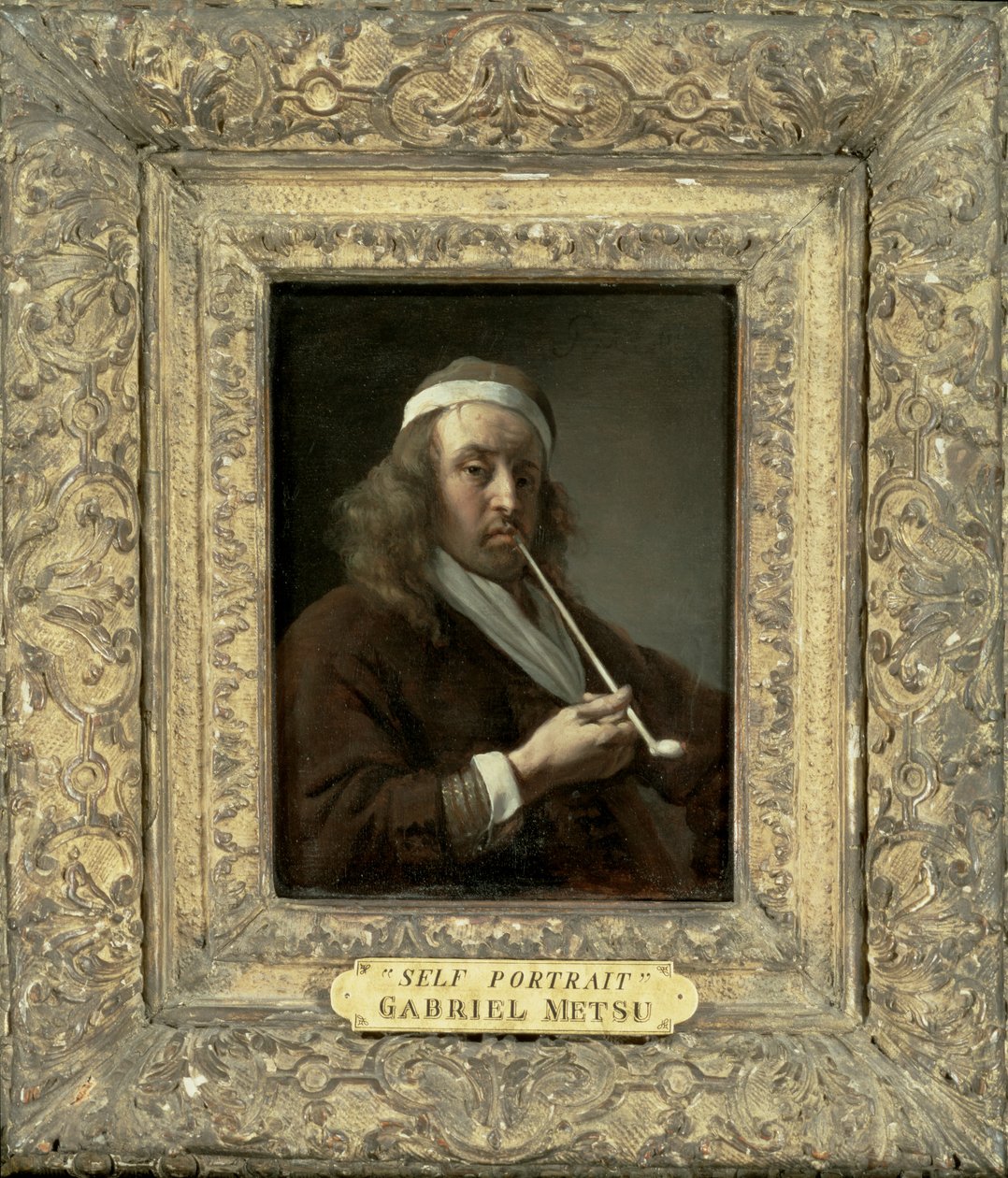 Portrét muže, o kterém se říká, že je to umělec (panel) od Gabriel Metsu