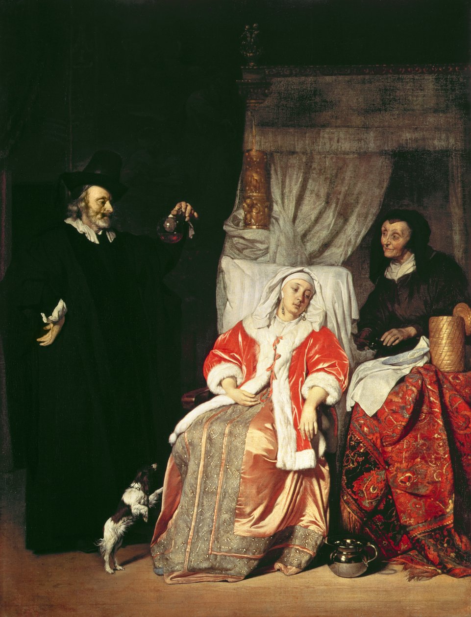 Pacient a lékař, 60. léta 17. století od Gabriel Metsu