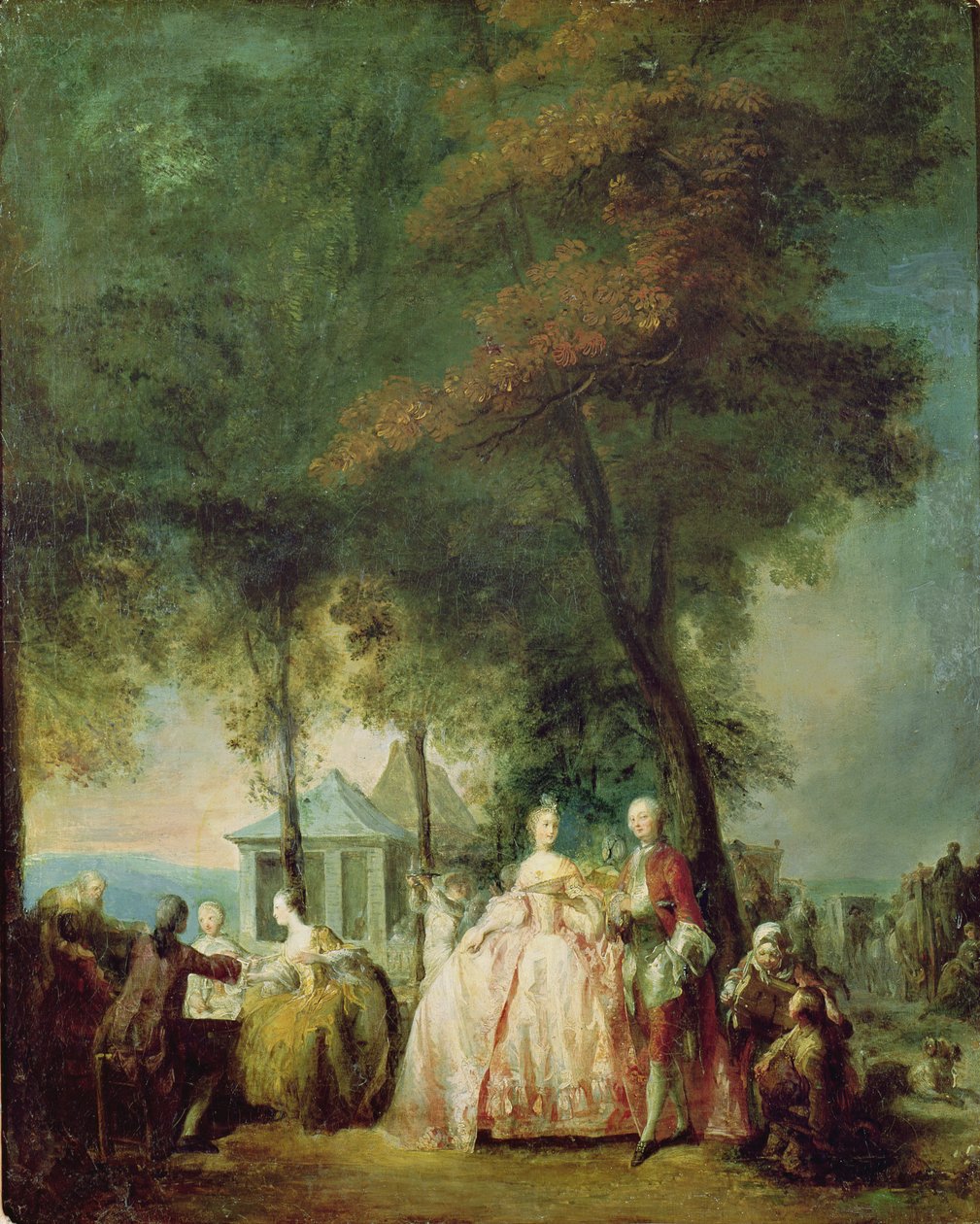 Promenáda v Longchamp, kolem roku 1760 od Gabriel de Saint Aubin