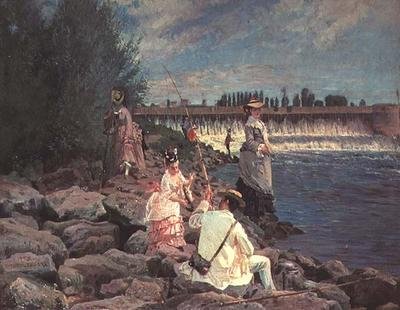Rybaření na Seině od Gabriel Guay