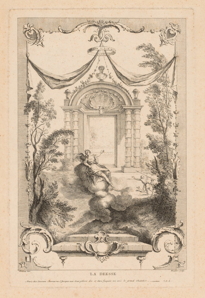 Bohyně, Diana v oblacích. od Gabriel Huquier