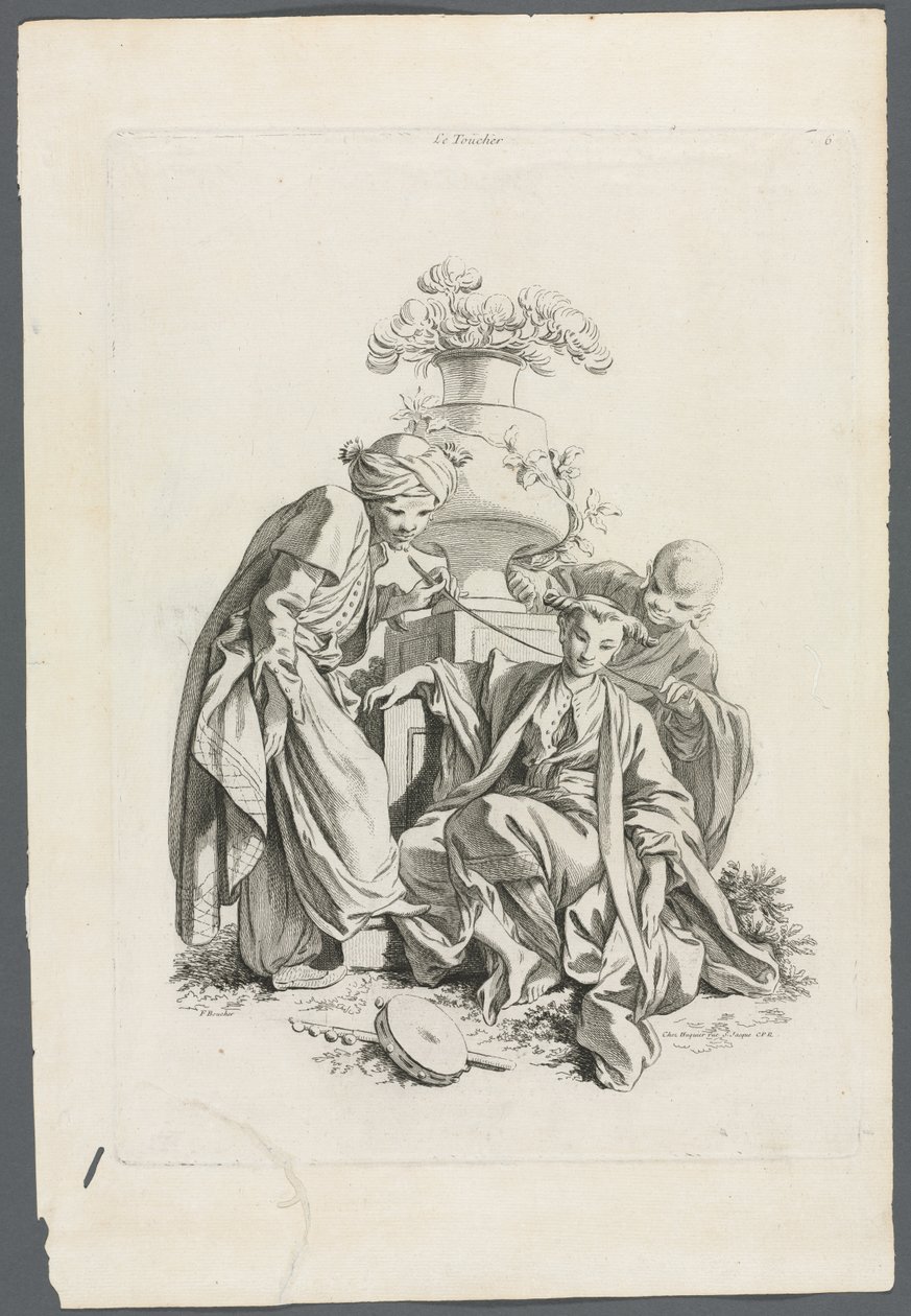 The Senses: Touch after Boucher, 1700s. od Gabriel Huquier